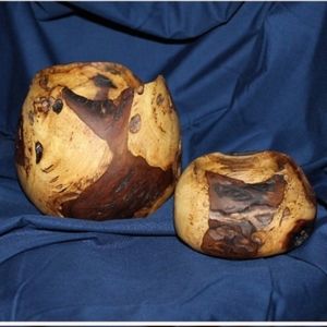 Two maple burl bowls
